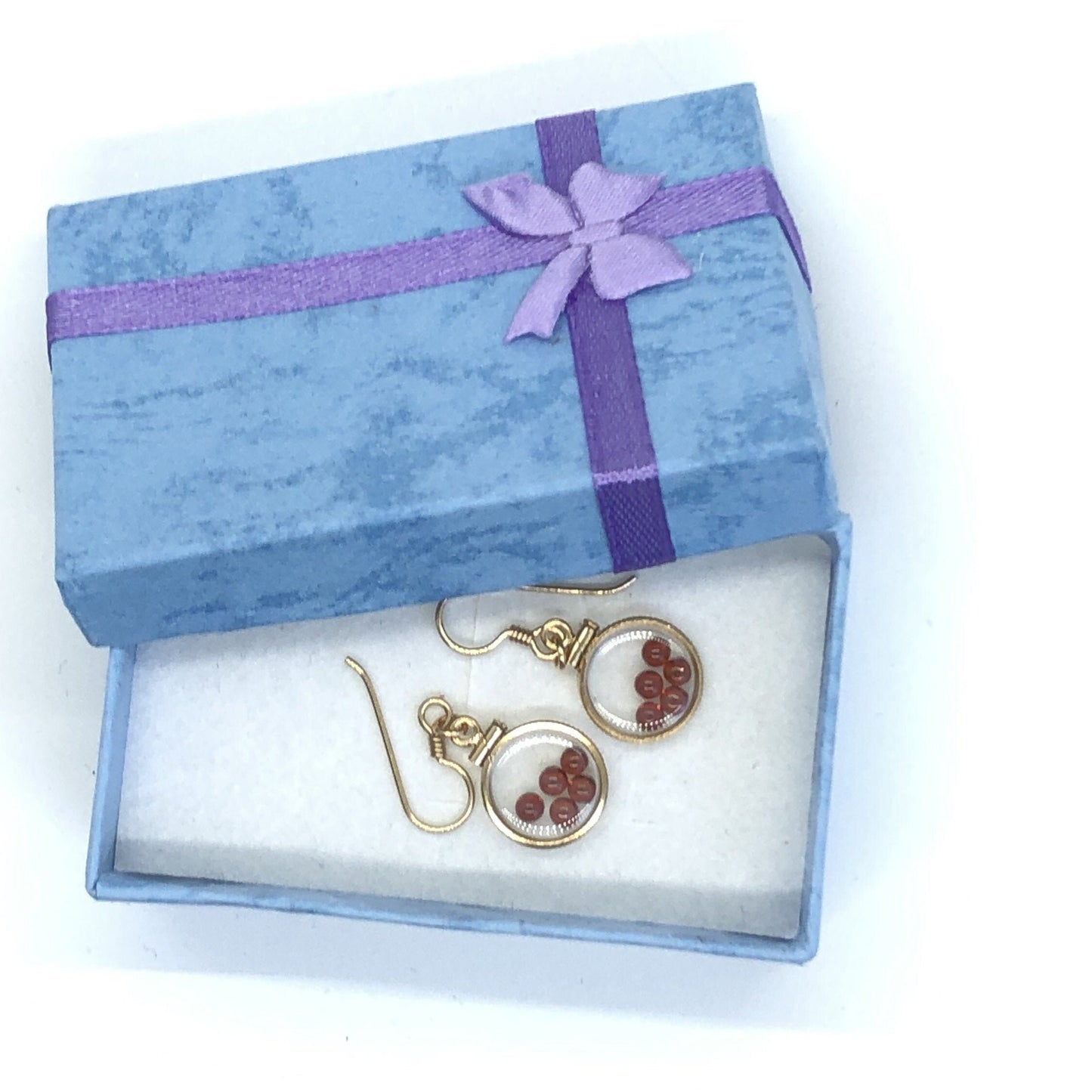 Handmade Red Garnet Shaker Locket Earrings 14k gold filled w/ 2.2 CTW natural gems, January birthstone, Customize a pair for Mom? ask me :)