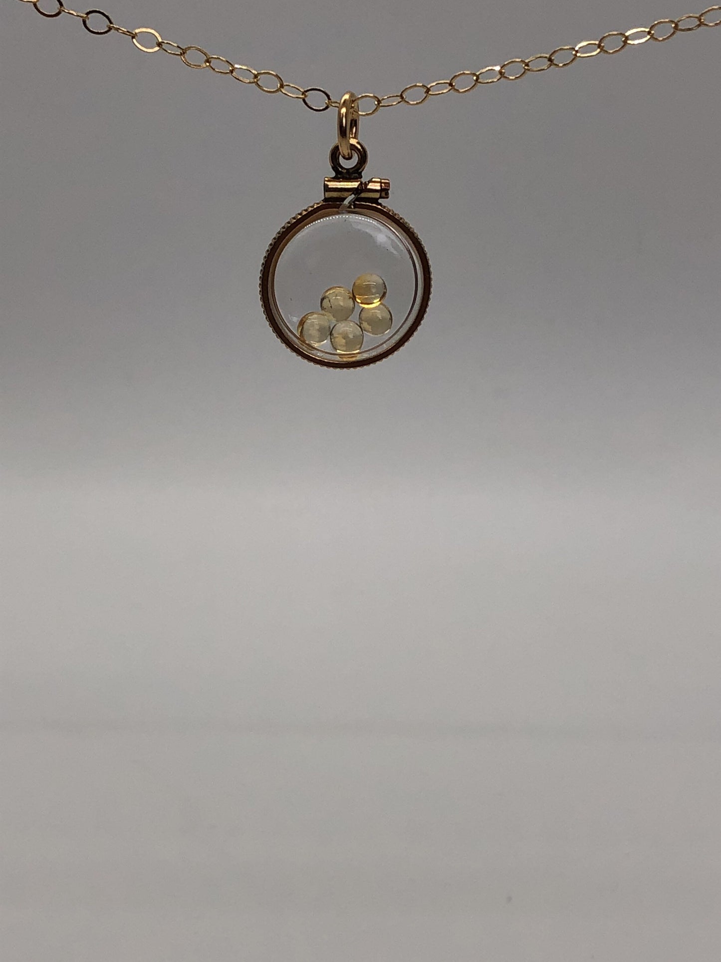 Vintage Brazilian Citrine shaker locket filled with natural cabochons, Nov. Birthstone You can create one for your mom! ask