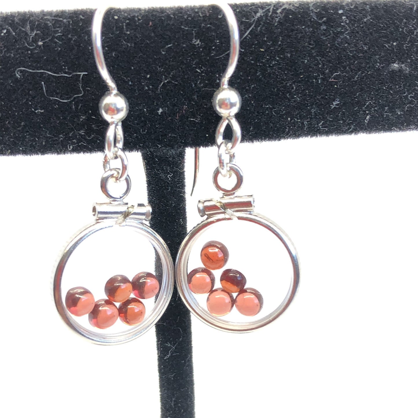 Handmade Red Garnet Sterling Silver shaker locket earrings, 2.2 CTW of beautiful genuine gems, January birthstone Make some for Mom? Ask me