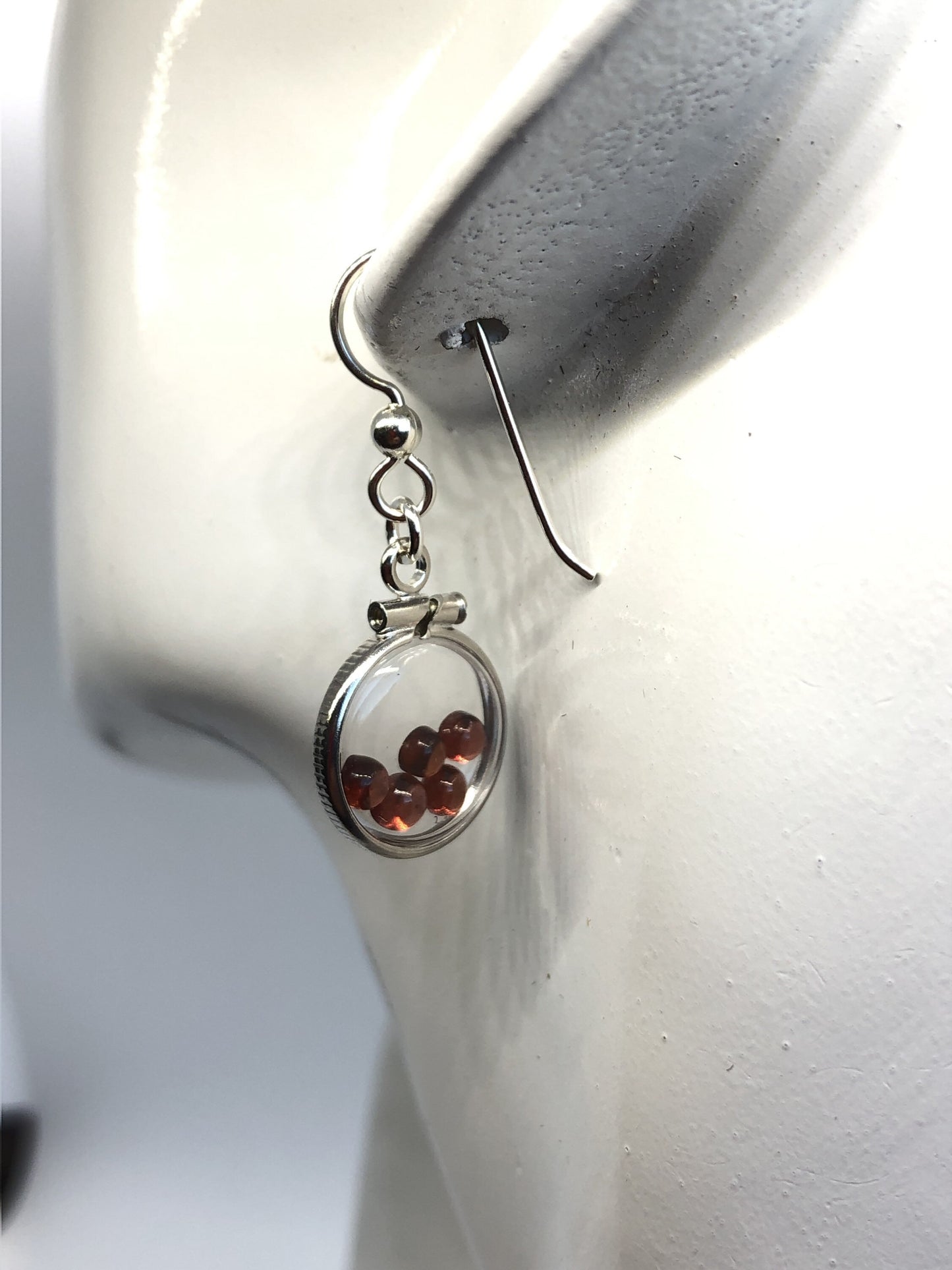 Handmade Red Garnet Sterling Silver shaker locket earrings, 2.2 CTW of beautiful genuine gems, January birthstone Make some for Mom? Ask me