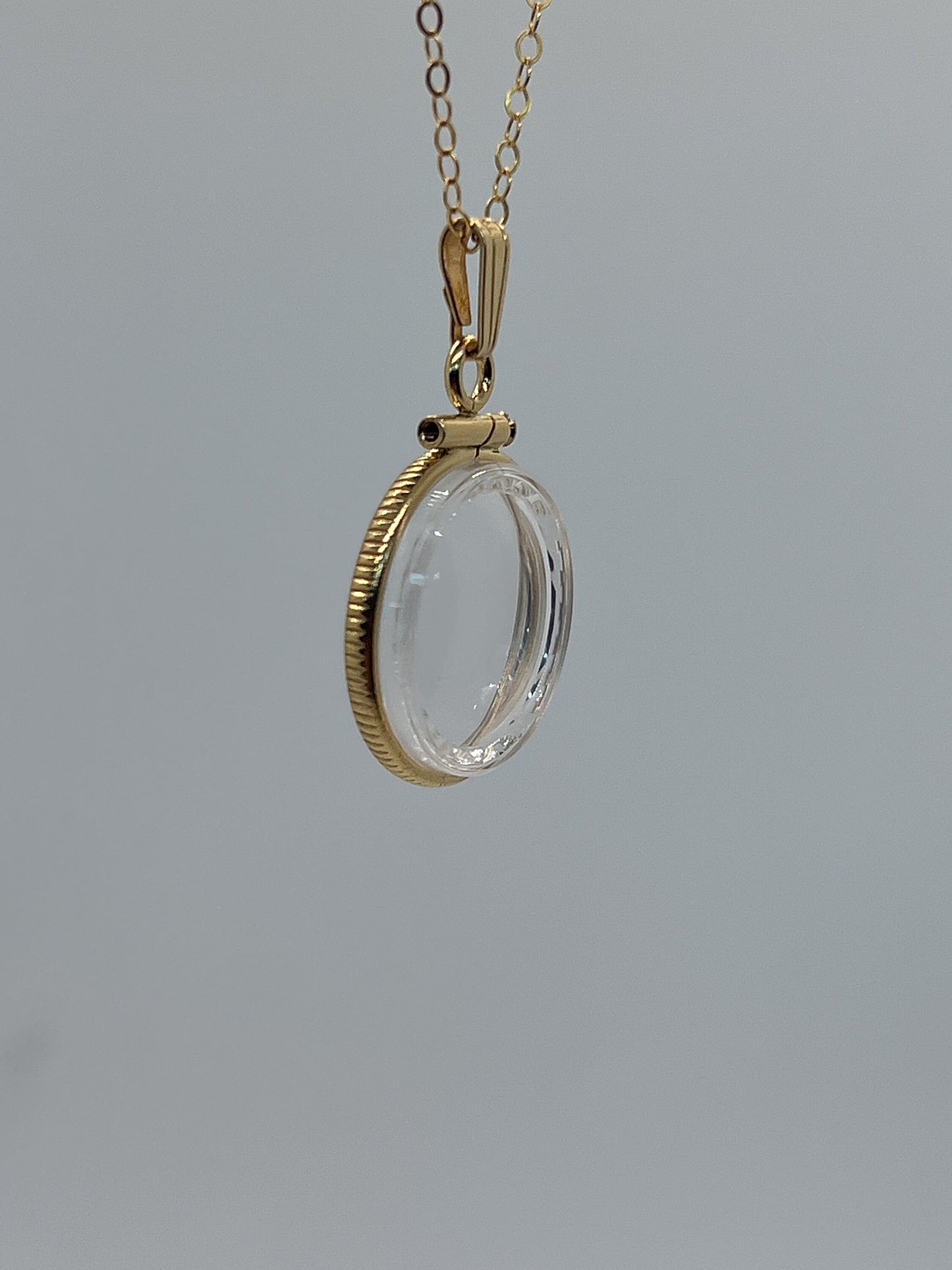 Empty Customizable Dime Sized Diamond edge Handmade 14k Gold Filled Shaker Locket Necklace w/ Free Screwdriver Waiting For small treasure.