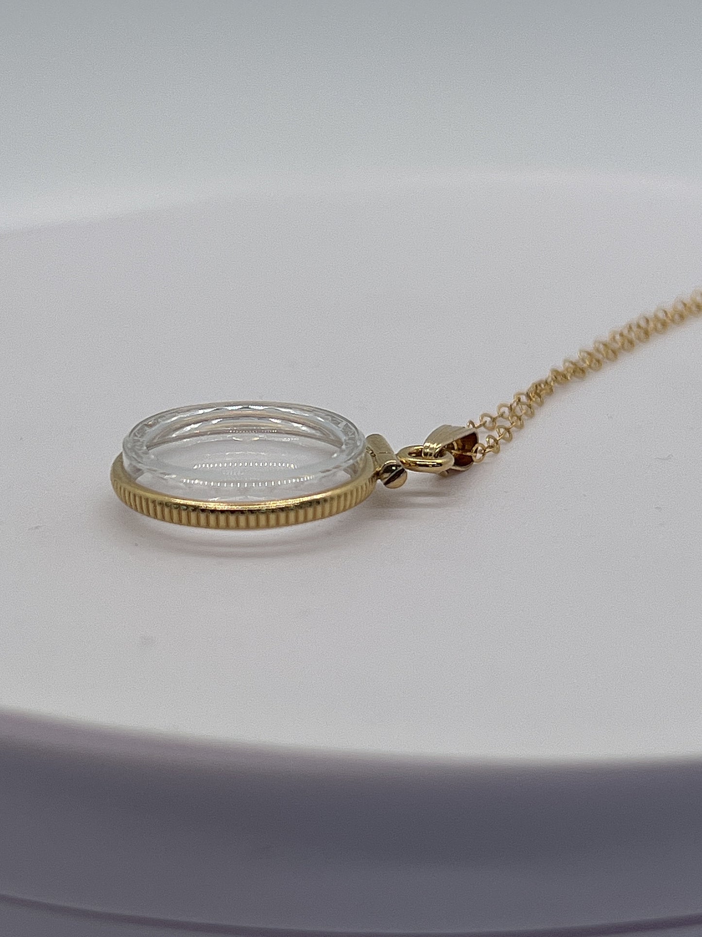 Empty Customizable Dime Sized Diamond edge Handmade 14k Gold Filled Shaker Locket Necklace w/ Free Screwdriver Waiting For small treasure.