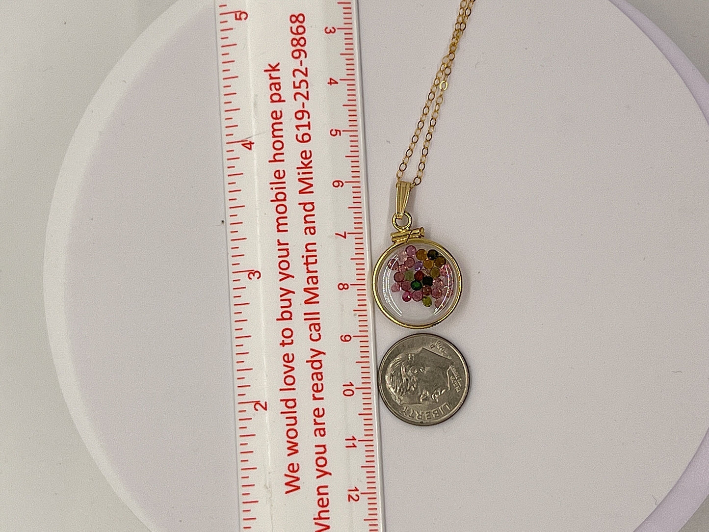 14k Solid Gold Handmade Dime Sized Ruby Shaker Locket with beautiful July Birthstone, 1.95 TCW