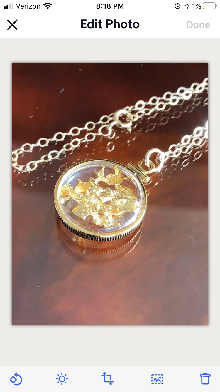 Vintage 12k gold filled locket with 23k gold inside hand made necklace