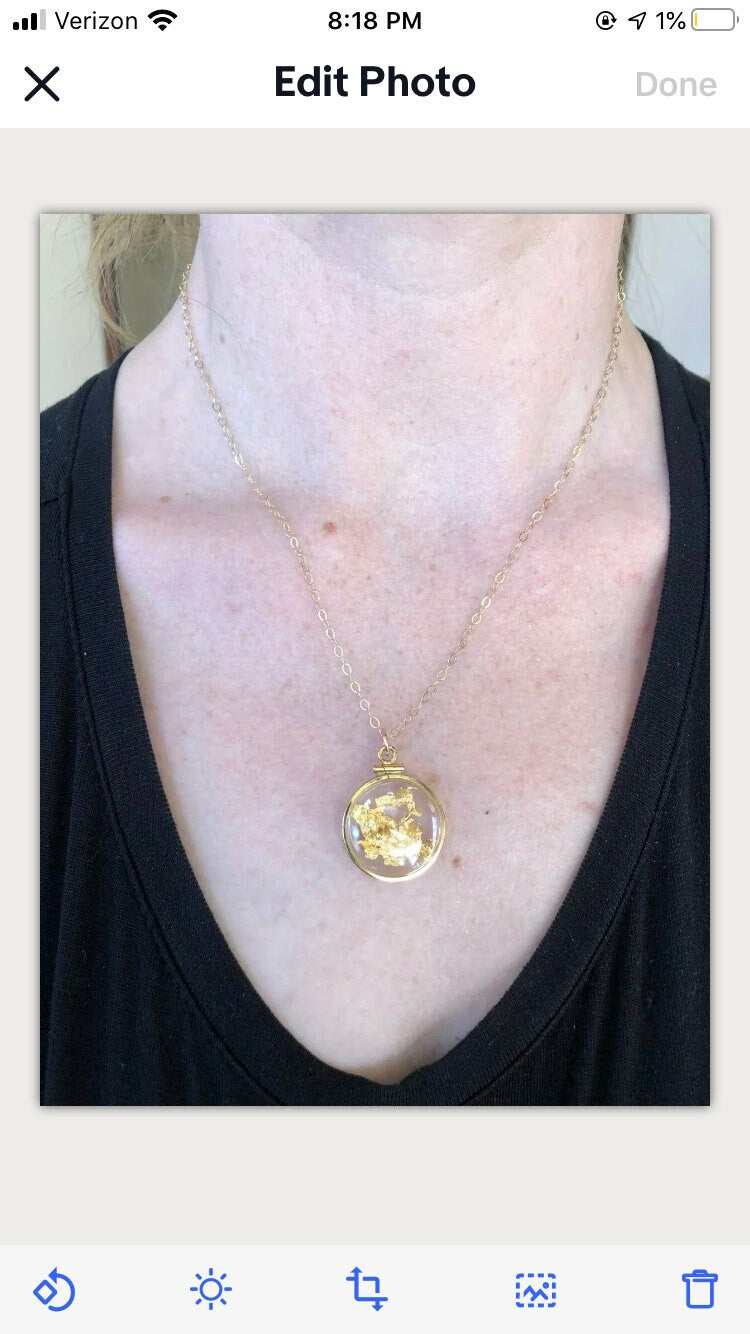 Vintage 12k gold filled locket with 23k gold inside hand made necklace