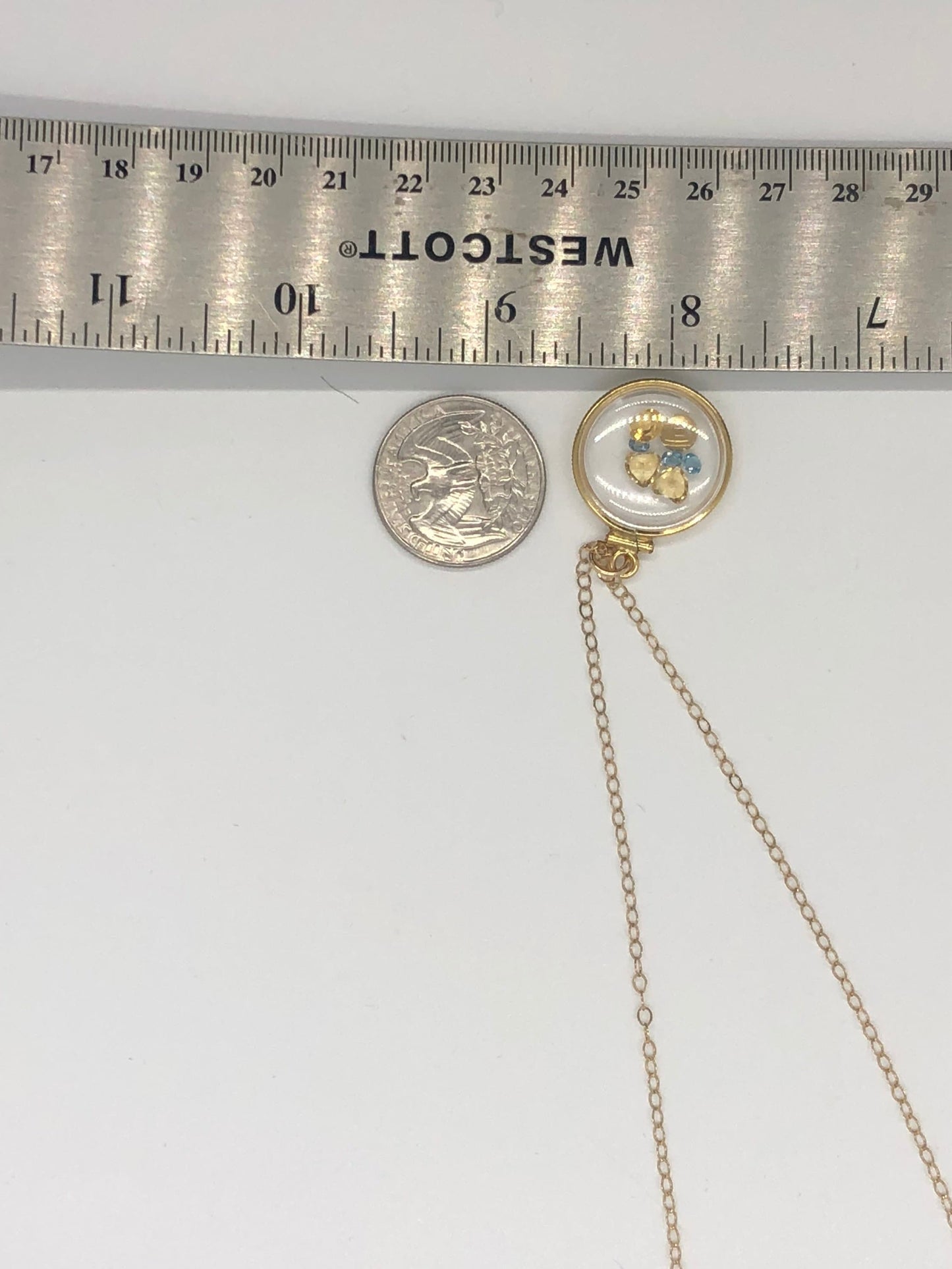 Vintage citrine & topaz Shaker locket, 12k gold filled w/ beautiful mix of November Birthstones NEW old stock, Make 1 for your MOM, ask