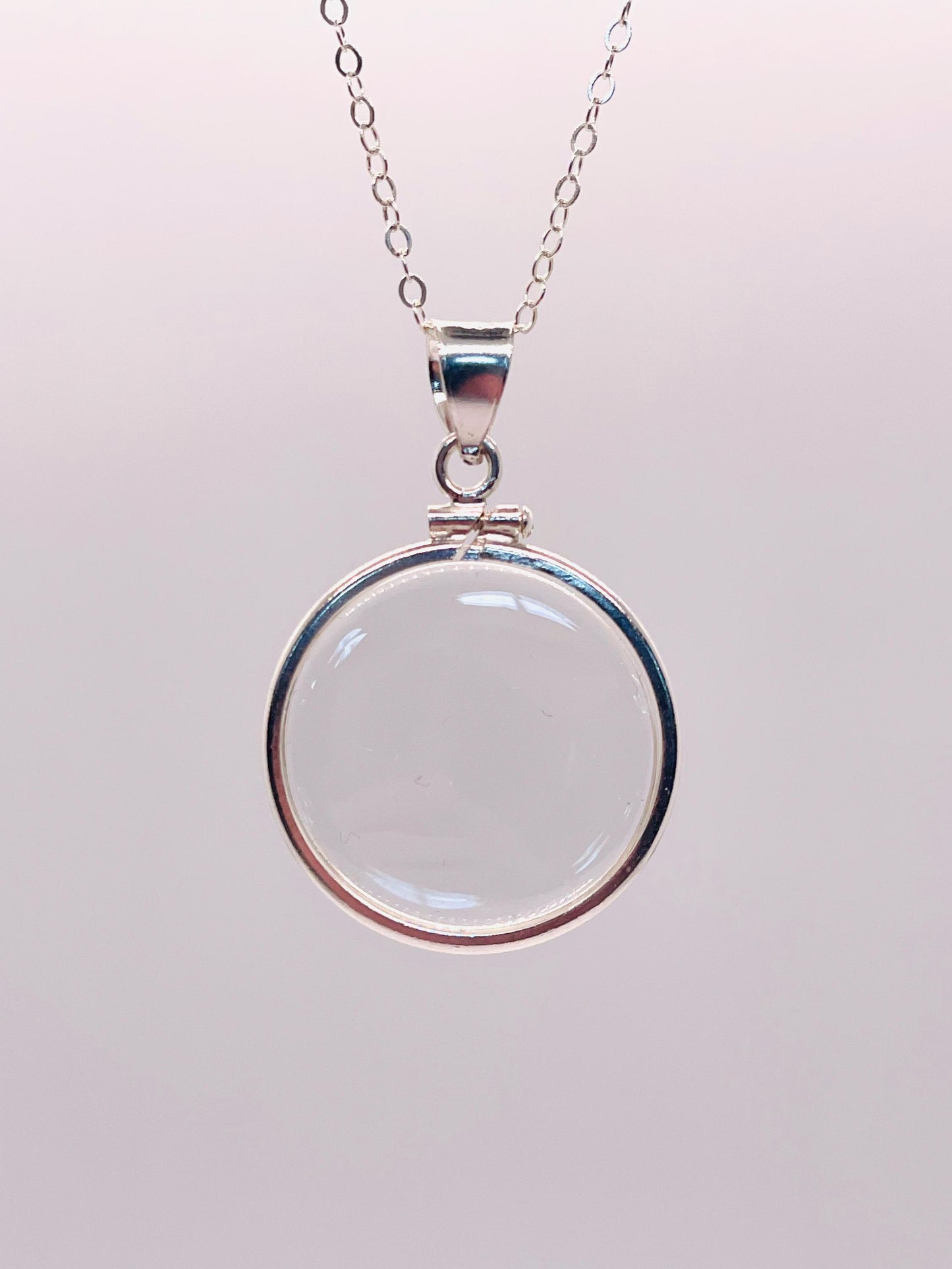 Empty 25mm Sterling Silver Locket With Coin Edge Bezel, Soldered Bail | Free small Screwdriver included!