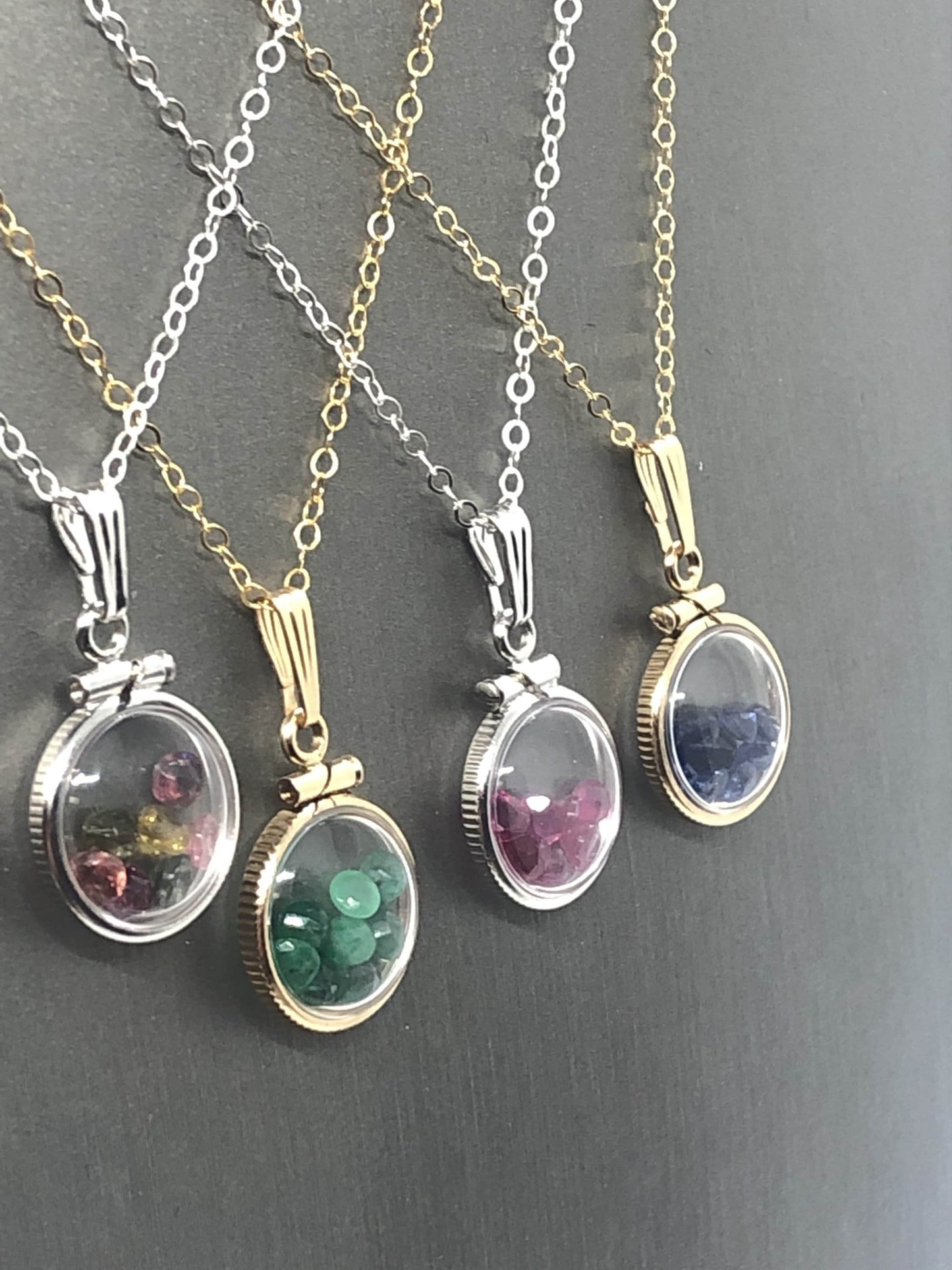 Dainty Mother’s Day Locket 14k GF or silver w/ your choice of beautiful birthstones, custom created by YOU