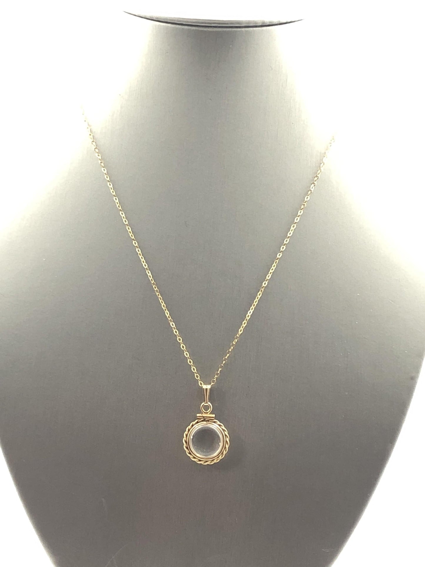 Empty 12.5 mm Handmade 14k gold filled shaker locket with twisted rope addition FREE SCREWDRIVER INCLUDED , waiting for your small treasures