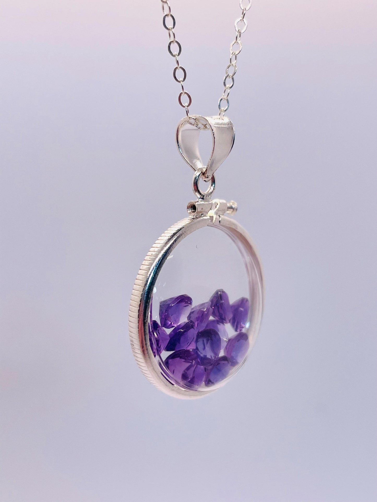 Empty 25mm Sterling Silver Locket With Coin Edge Bezel, Soldered Bail | Free small Screwdriver included!
