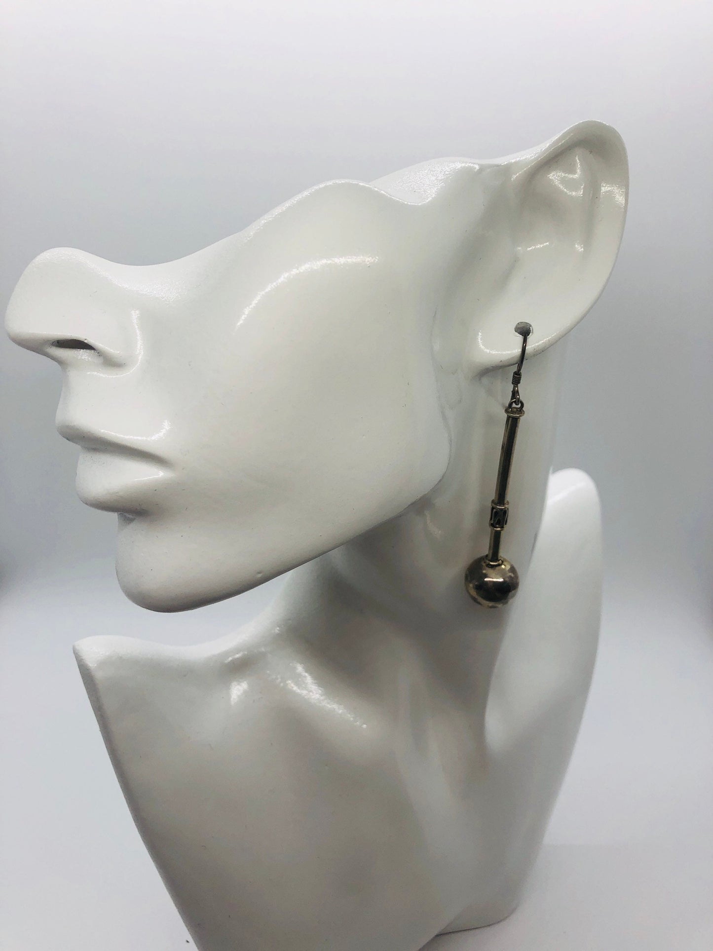 Hand made Indonesian Large Vintage Sterling Silver Earrings new old stock, Hammers