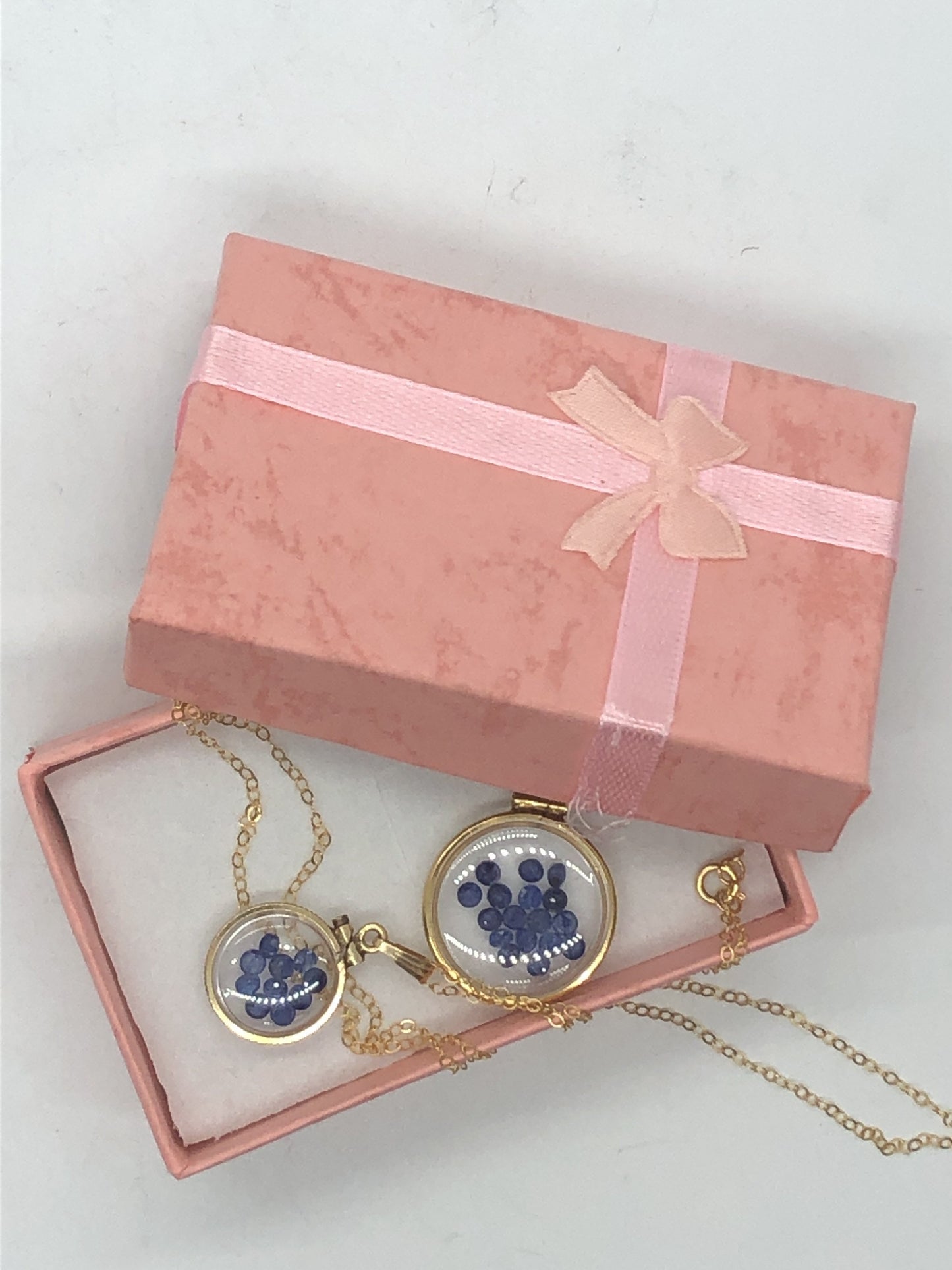 Vintage Sapphire shaker Locket 12k gold filled, 50 year old New Stock, 20mm or 15 mm September Birthstone, Mother's Day