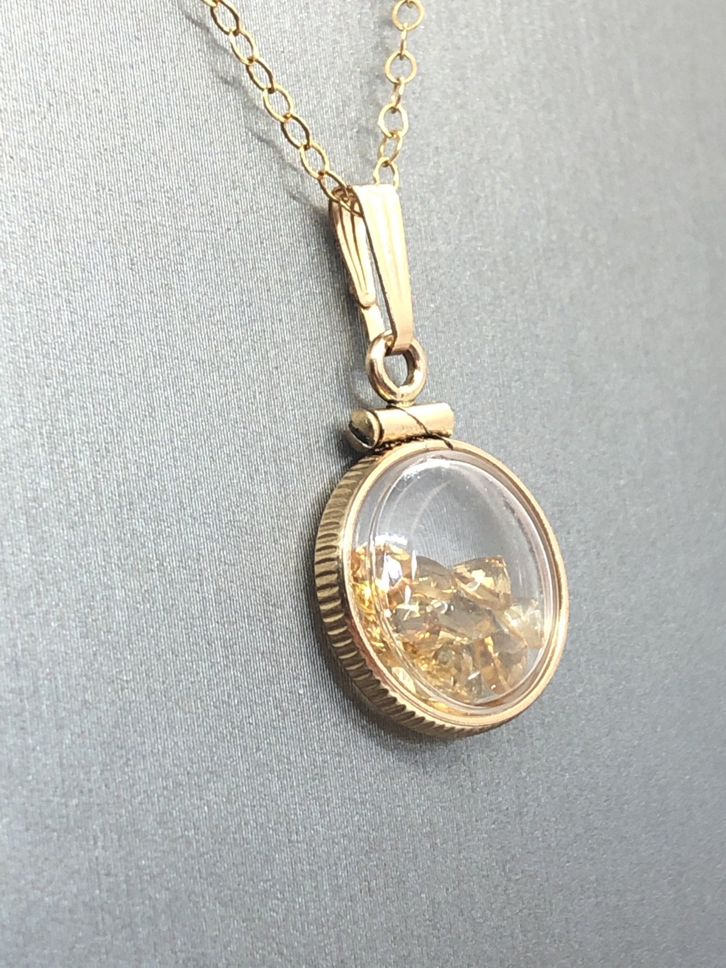 Diminutive handmade 12.5mm Citrine Shaker Locket 14k gold or Sterling silver filled with beautiful November Birthstone 0.9 TCW