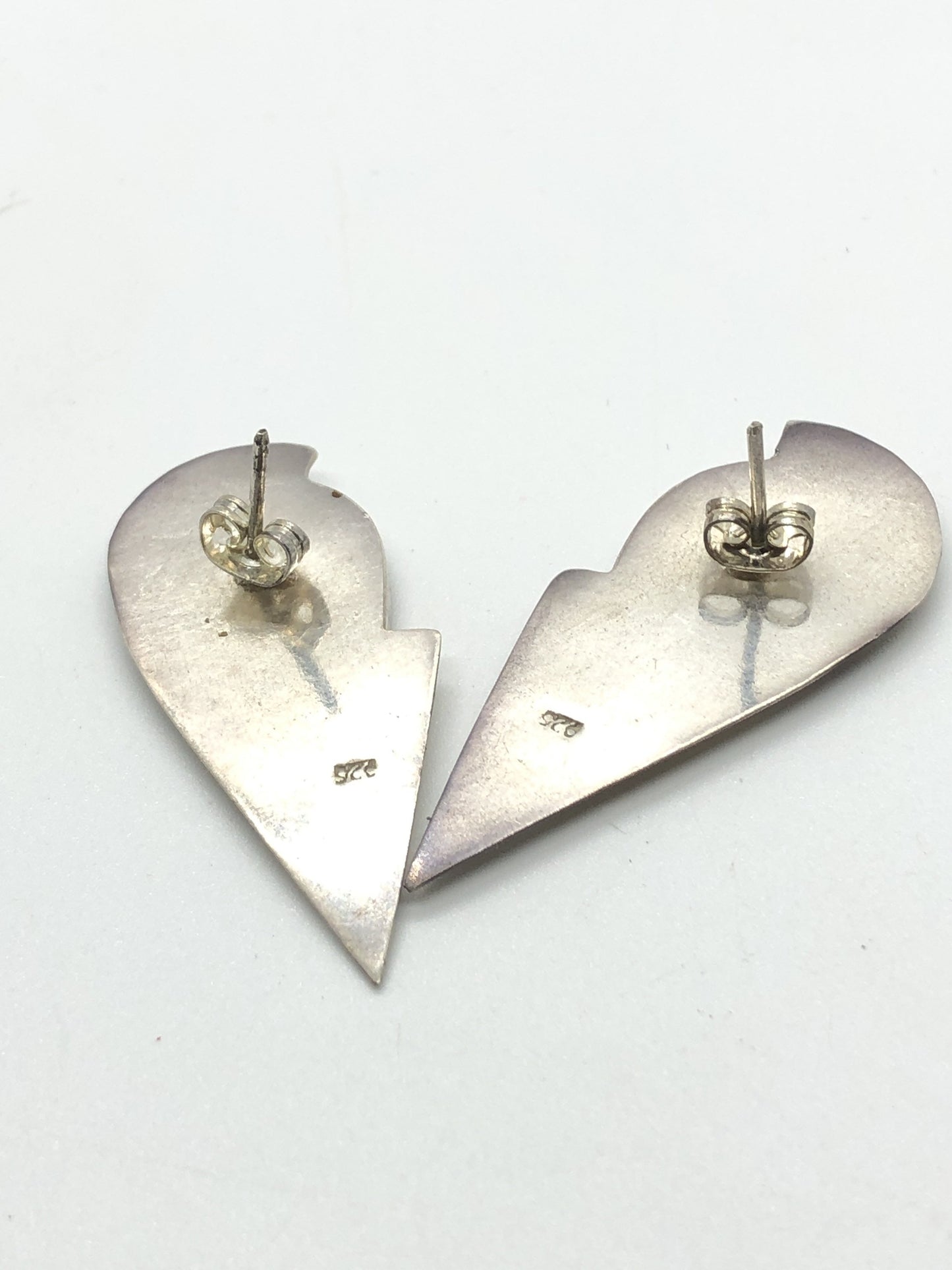 Handmade Sterling and Onyx post back Indonesia, Vintage new old stock, Beautiful tear drop shape