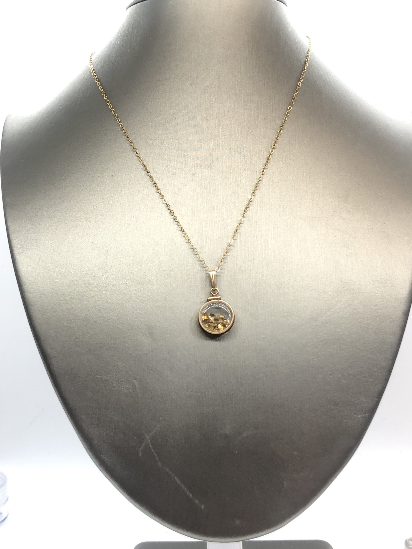 Diminutive handmade 12.5mm Citrine Shaker Locket 14k gold or Sterling silver filled with beautiful November Birthstone 0.9 TCW