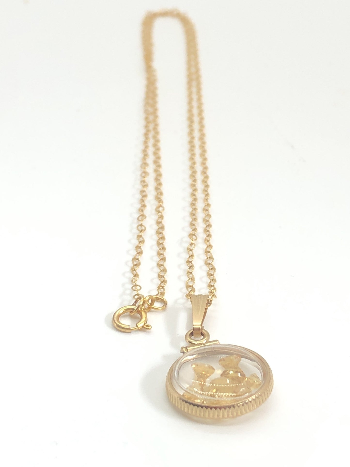 Diminutive handmade 12.5mm Citrine Shaker Locket 14k gold or Sterling silver filled with beautiful November Birthstone 0.9 TCW