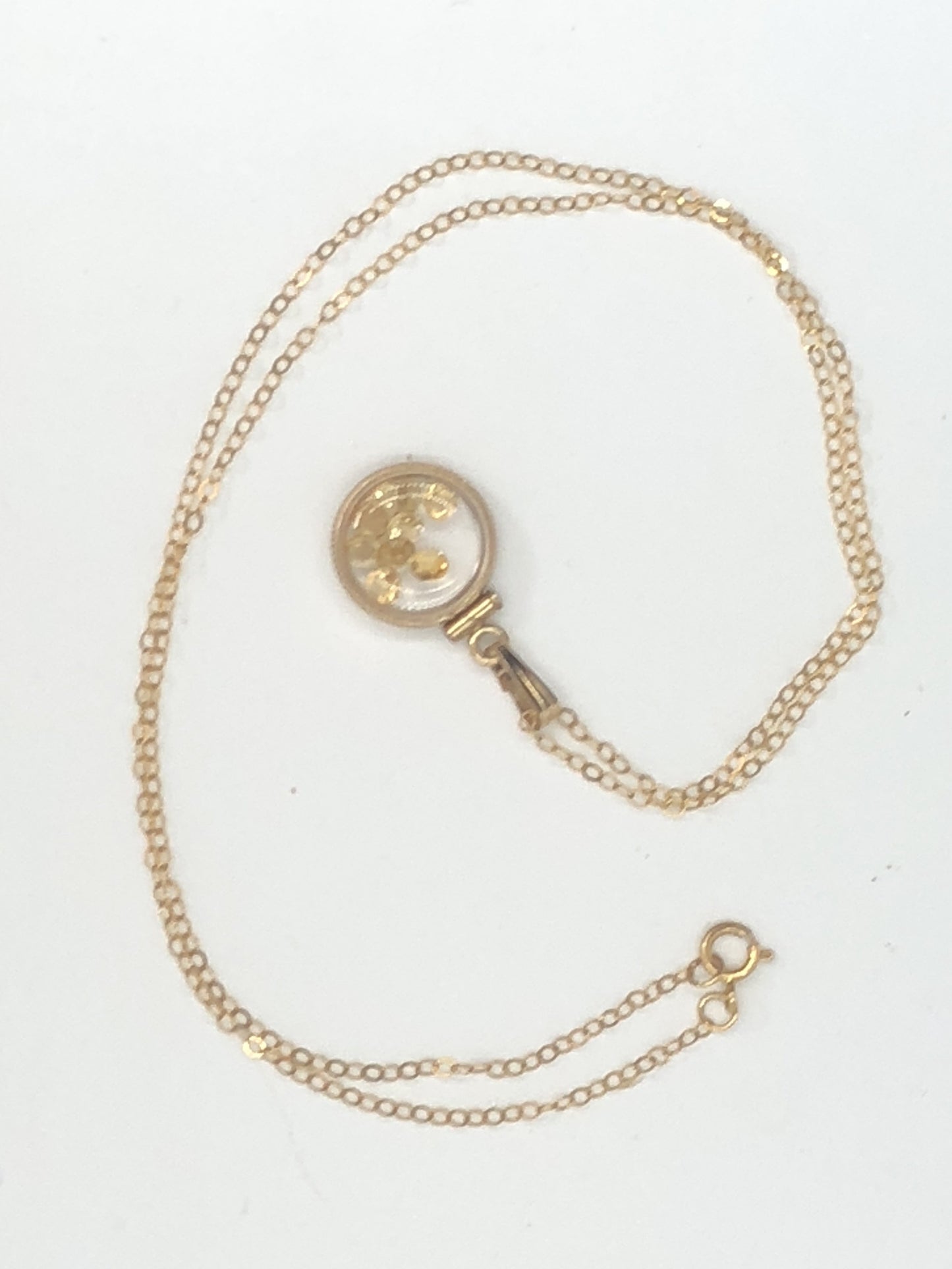 Diminutive handmade 12.5mm Citrine Shaker Locket 14k gold or Sterling silver filled with beautiful November Birthstone 0.9 TCW