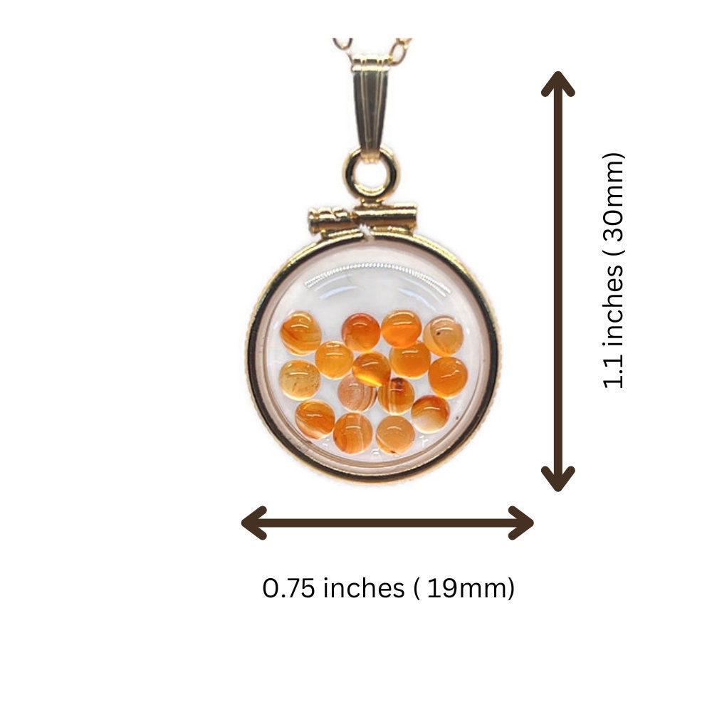 Handmade Dime size Sterling Silver Citrine Shaker Locket Lucite View Locket, Necklace, Beautiful November Birthstone. 2.0 TCW