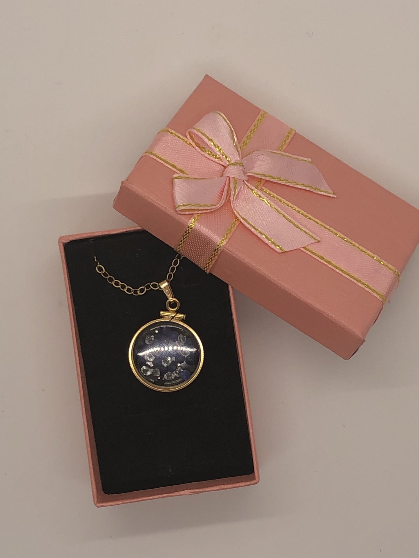 Handmade Sapphire + Topaz Shaker Locket 14k GF or Silver filled w/ beautiful September Birthstone. 6 Ct (TCW)