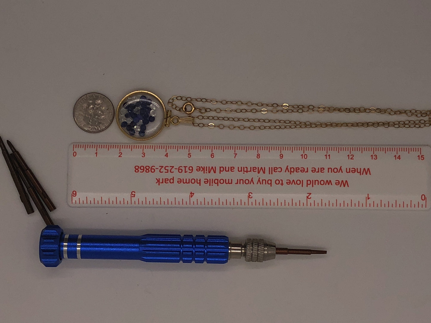 Handmade Sapphire + Topaz Shaker Locket 14k GF or Silver filled w/ beautiful September Birthstone. 6 Ct (TCW)