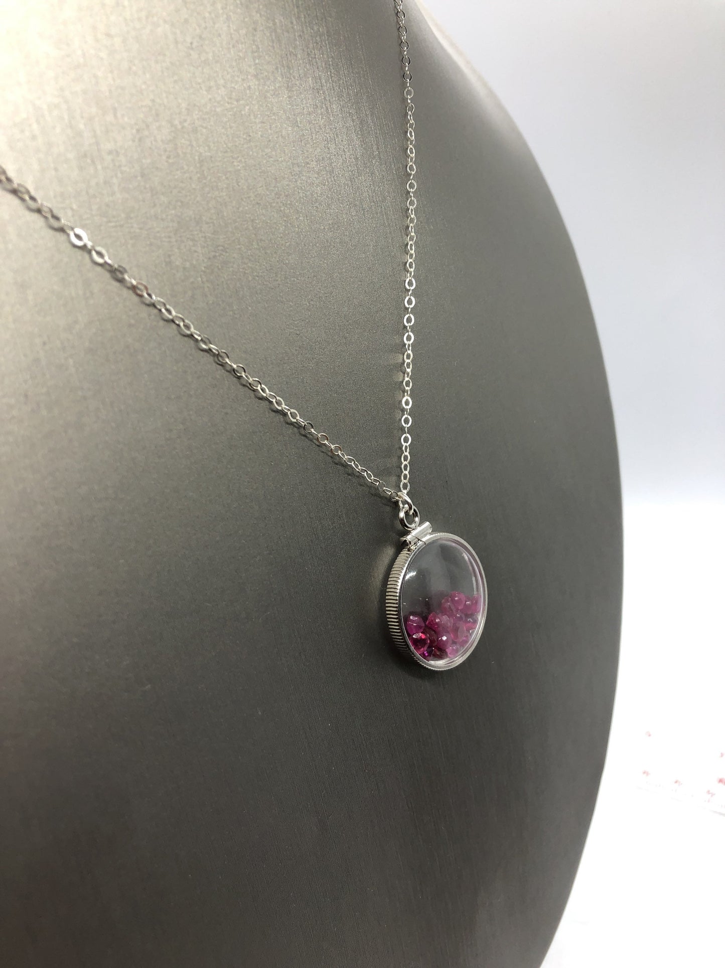 Handmade 5.6 tcw Ruby + Topaz Shaker Locket 14k gold filled/silver w/ beautiful July Birthstone