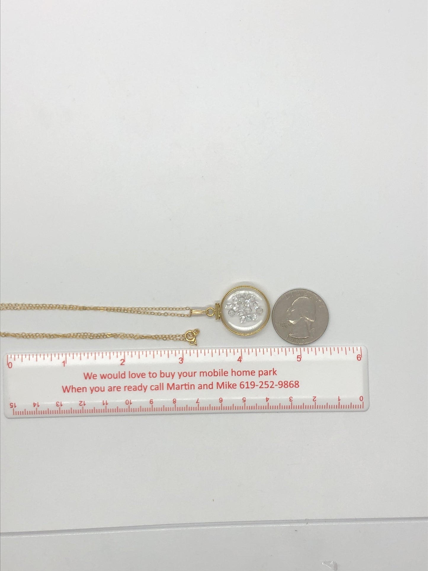 Handmade White Topaz Shaker Locket 14k gold filled w/beautiful April Birthstone, 2.7 TCW