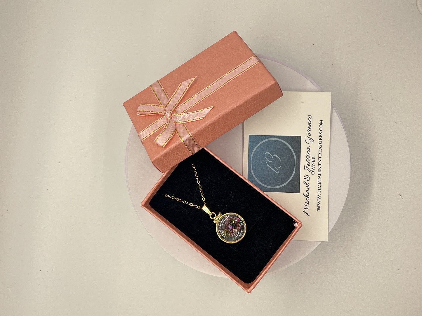 14k Solid Gold Handmade Dime sized Amethyst shaker locket, 1.15 TCW, February birthstone.