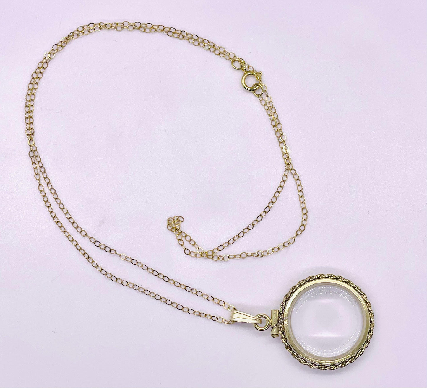 Empty Customizable 20 mm Handmade 14k Gold Filled Rope Edge Shaker Locket Necklace w/ Free Screwdriver Waiting For Your Little Treasures