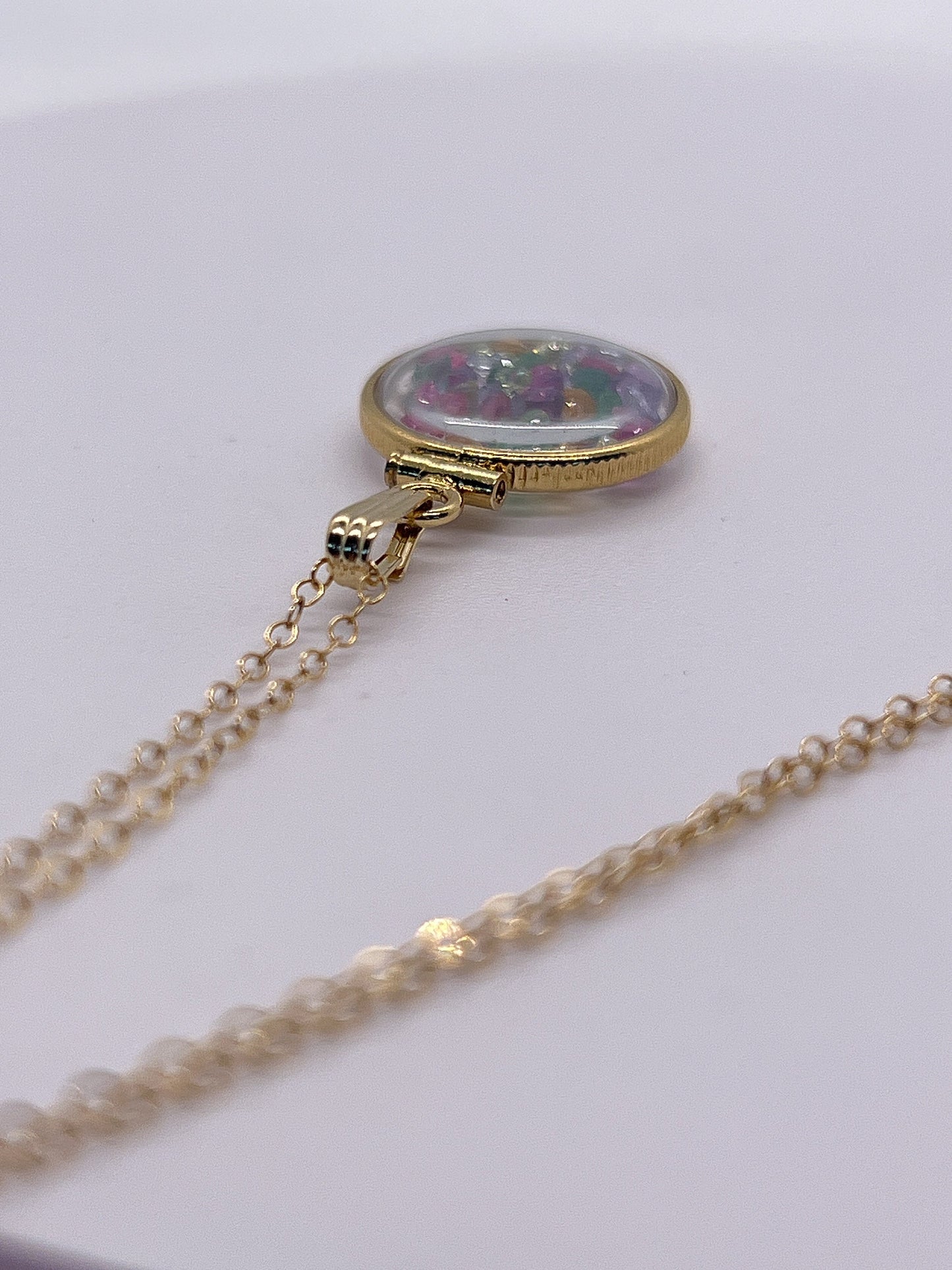 14k Solid Gold Handmade Dime size ruby, tanzanite, amethyst, emerald, peridot, citrine shaker locket Artistic series, beautiful mix