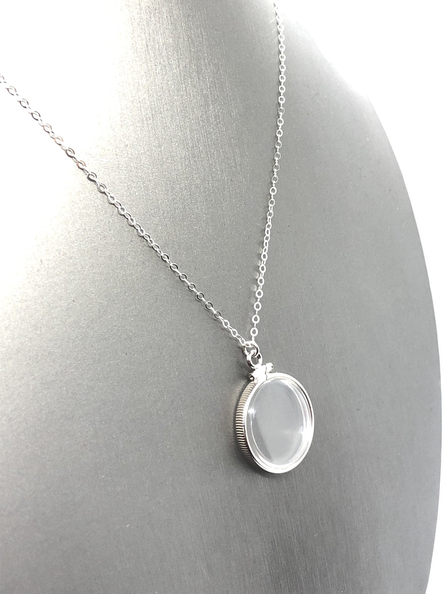 Empty 20mm Handmade sterling silver shaker locket, Free Locket Screwdriver INCLUDED , waiting for your little treasures, with chain