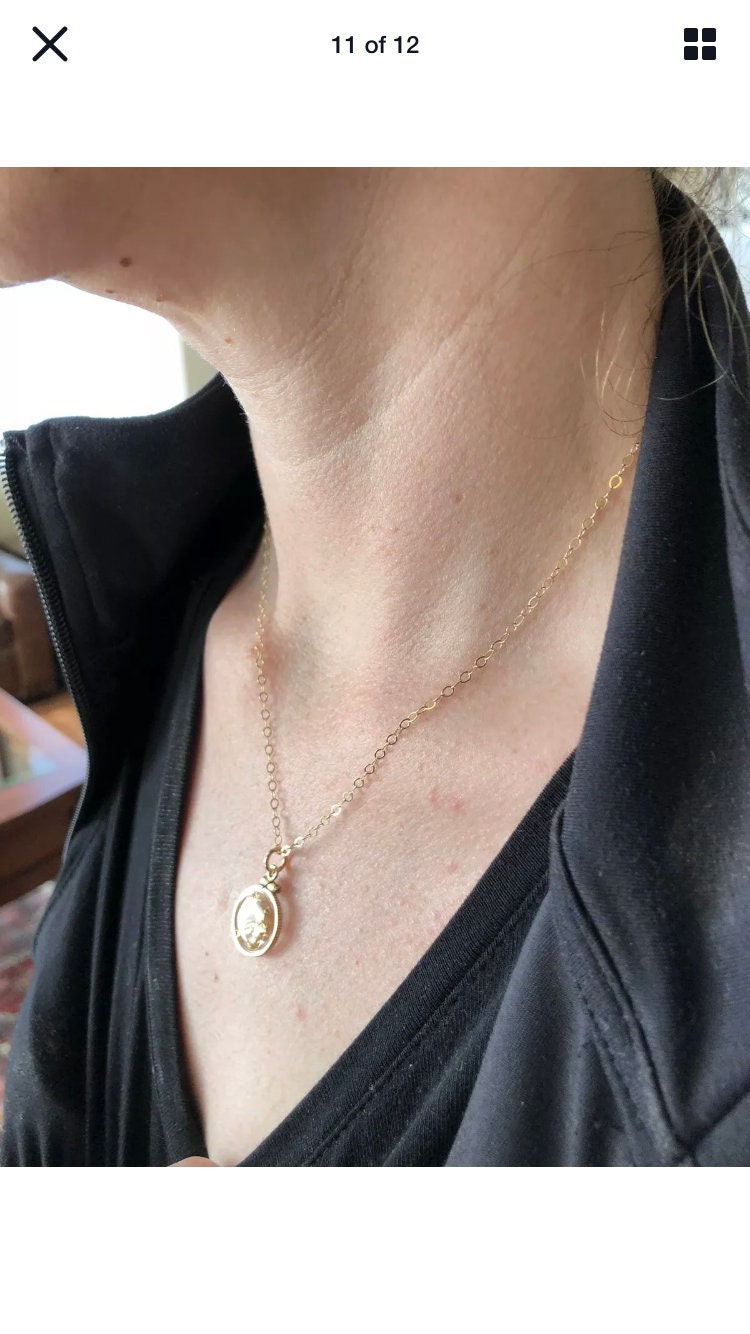 Vintage 12k gold filled locket with 23k gold inside hand made necklace