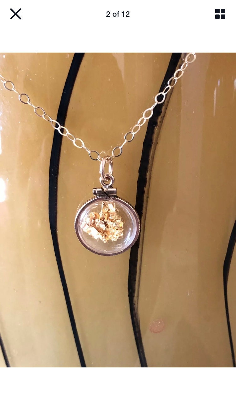 Vintage 12k gold filled locket with 23k gold inside hand made necklace