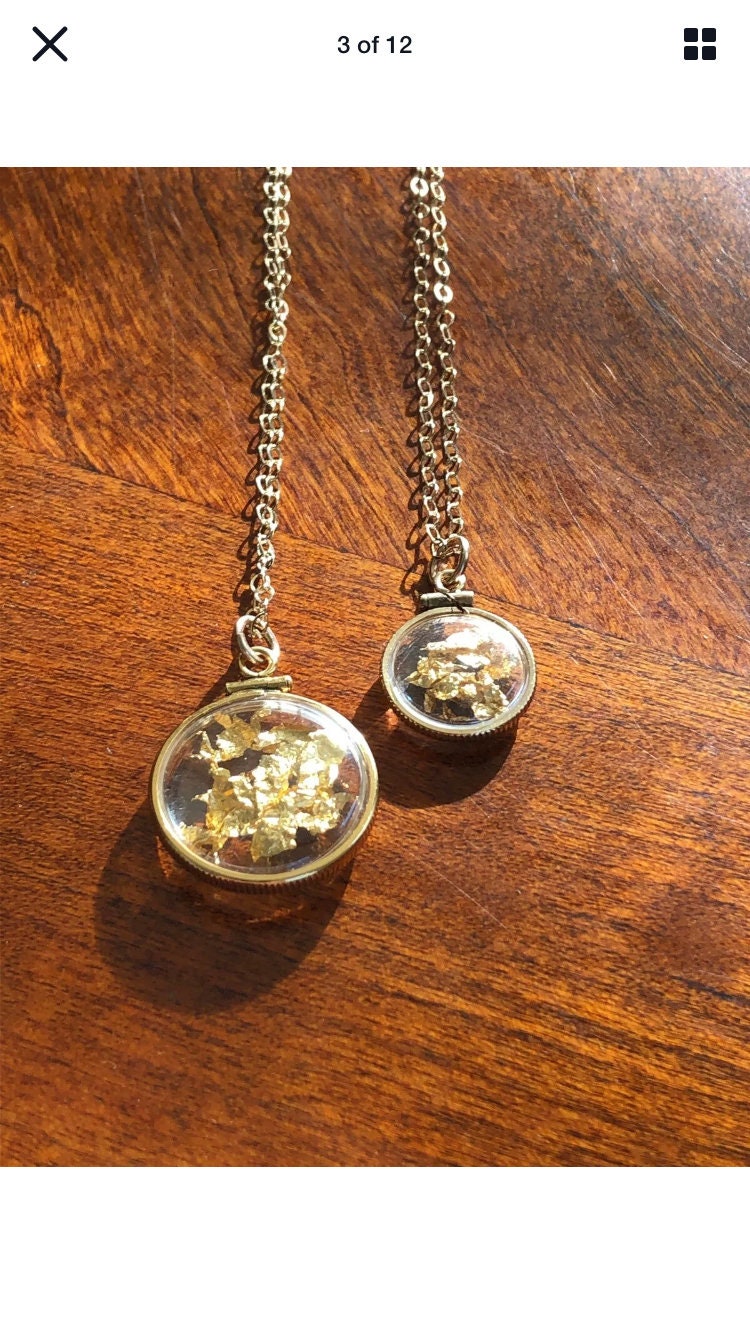 Vintage 12k gold filled locket with 23k gold inside hand made necklace