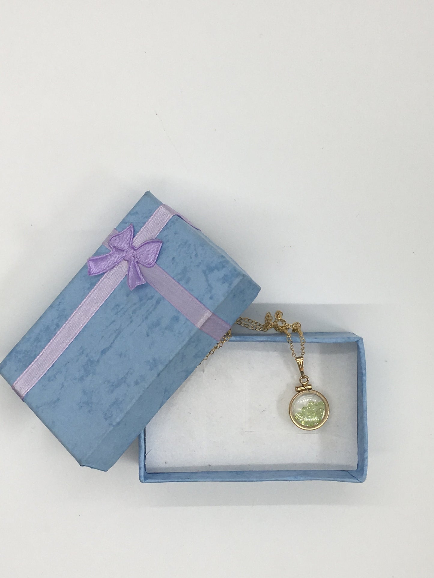 Diminutive Handmade Peridot Shaker Locket 14k gold filled or Silver with beautiful August Birthstone, .9 TCW