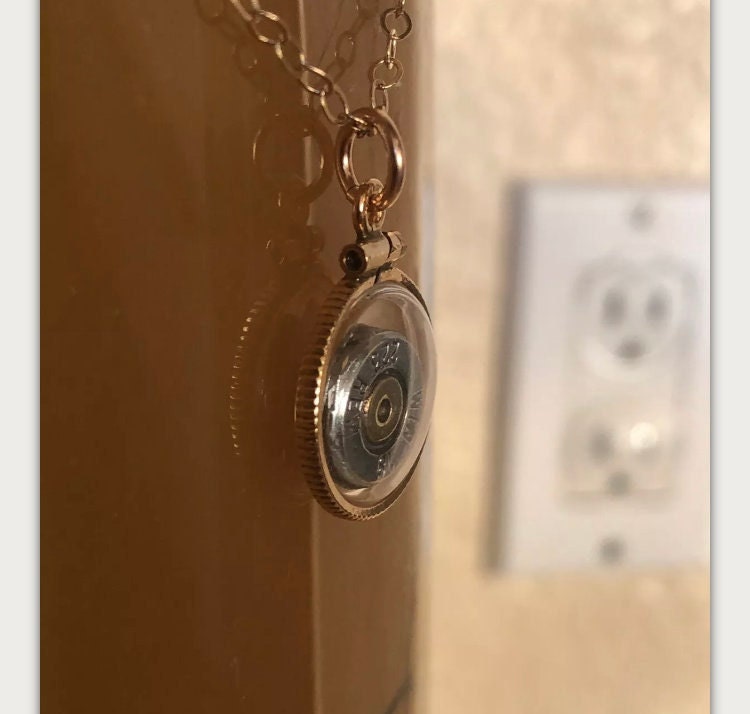 223 bullet necklace,Vintage 12k gold filled locket