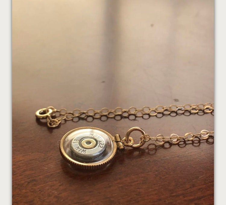 223 bullet necklace,Vintage 12k gold filled locket