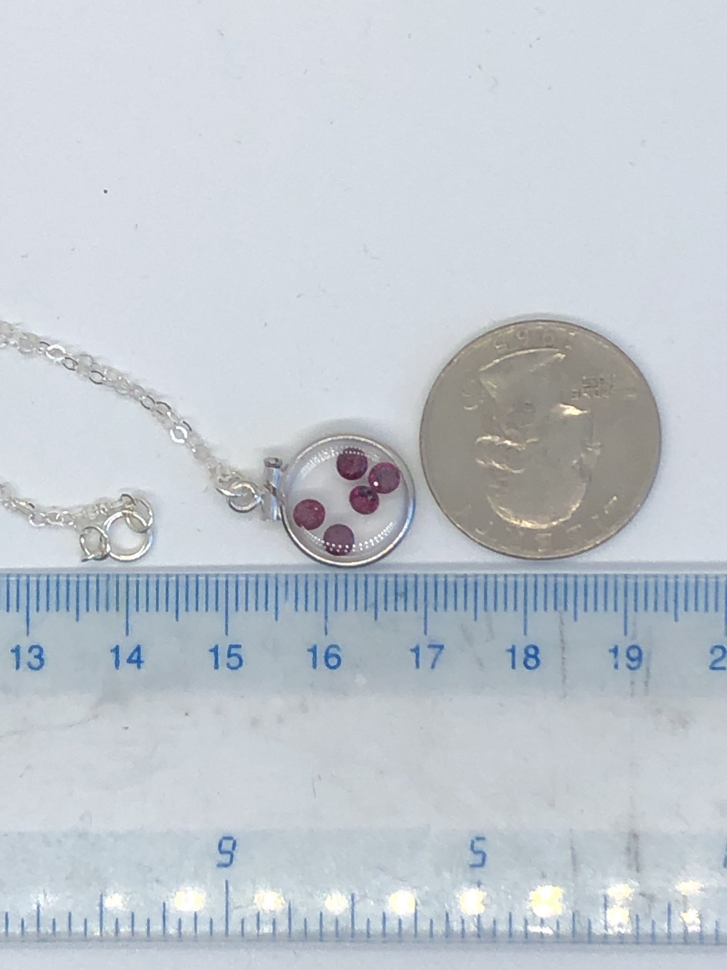Dainty Handmade Garnet Sterling Silver Shaker locket w/.91 TCW beautiful gems, January birthstone customize one for your Mother's Day ask me