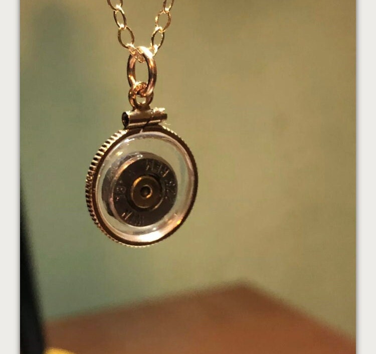 223 bullet necklace,Vintage 12k gold filled locket
