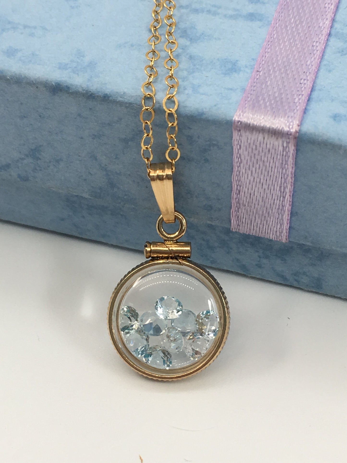 Diminutive Topaz Shaker Locket 14k gold filled or Sterling Silver with beautiful November Birthstone 0.9 TCW