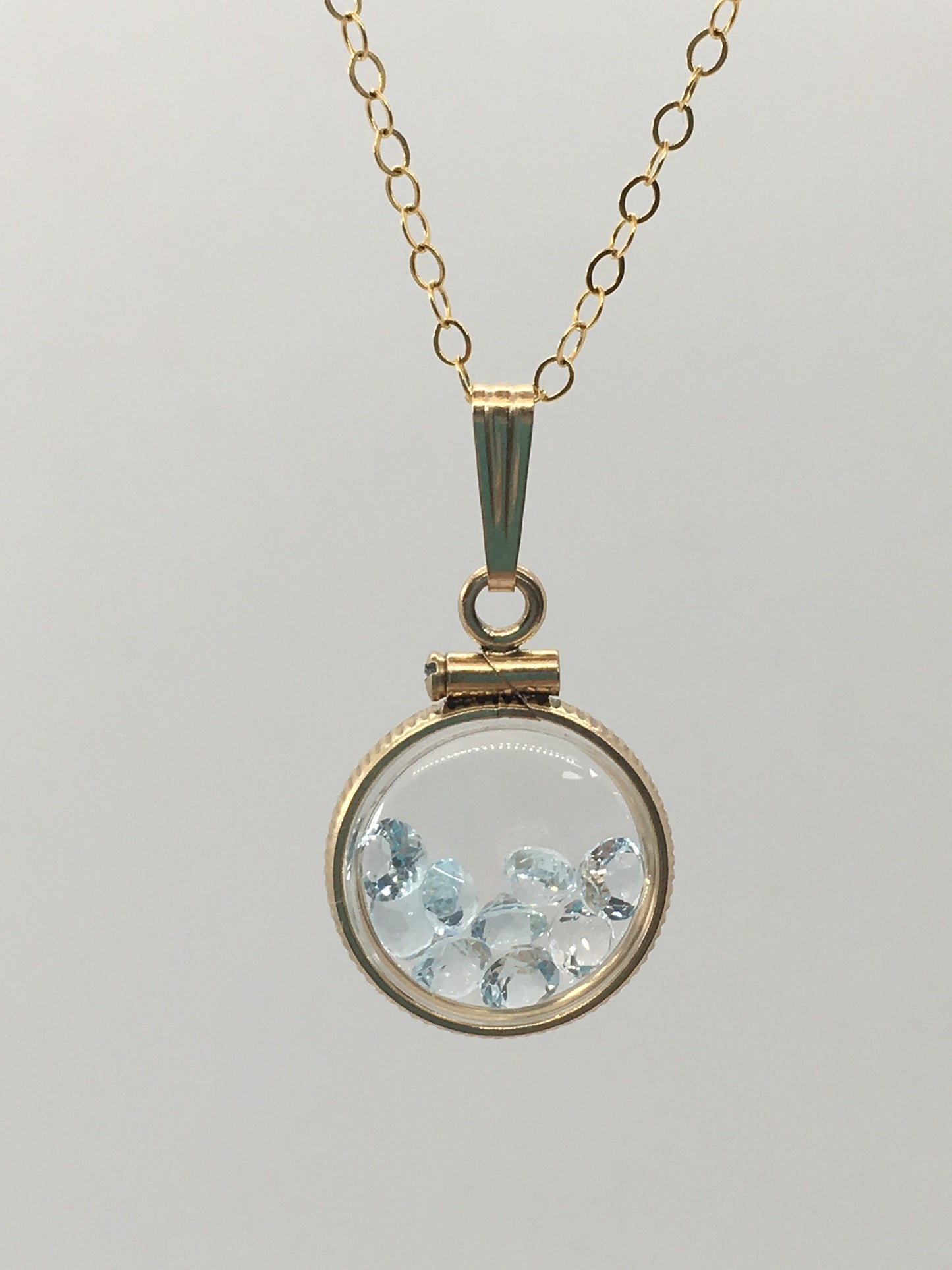 Diminutive Topaz Shaker Locket 14k gold filled or Sterling Silver with beautiful November Birthstone 0.9 TCW