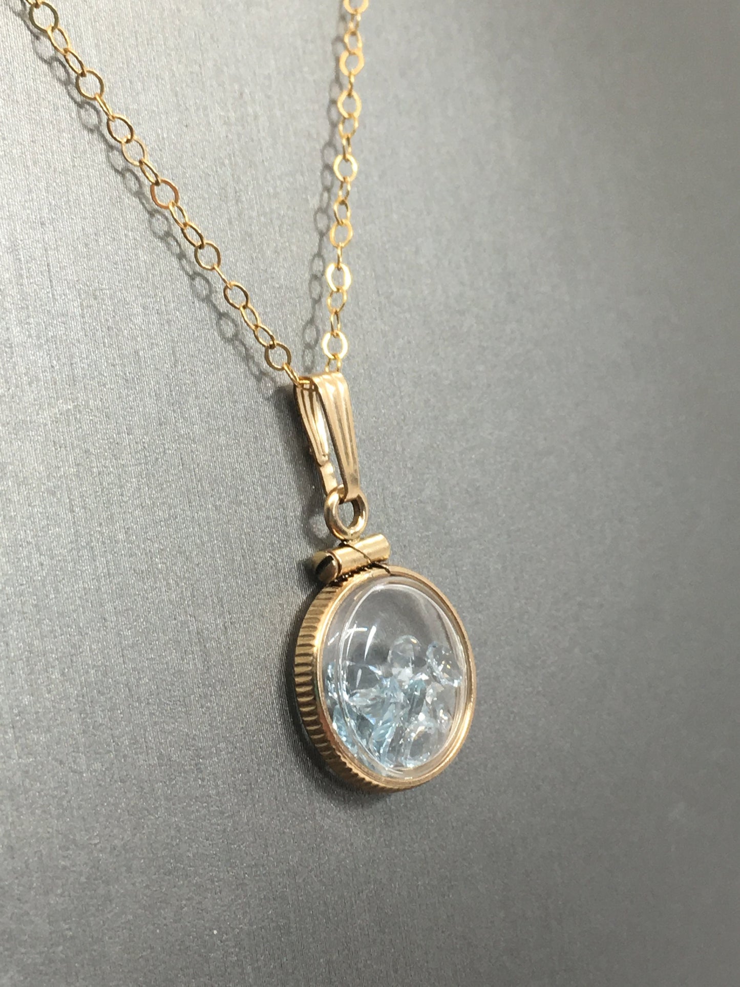 Diminutive Topaz Shaker Locket 14k gold filled or Sterling Silver with beautiful November Birthstone 0.9 TCW