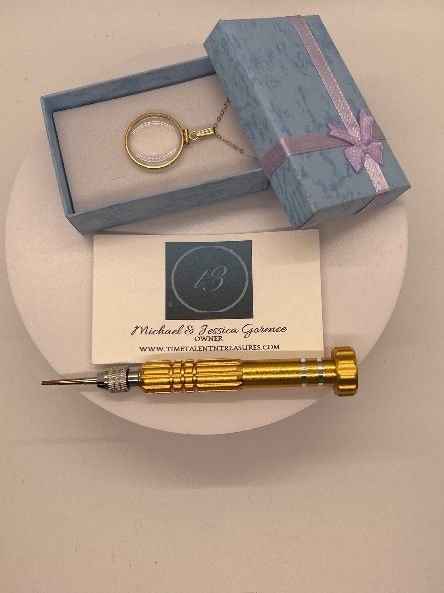 Solid 14k gold Empty large 21.5 mm Handmade shaker Locket w/ FREE small SCREW DRIVER waiting for your little treasures, with chain