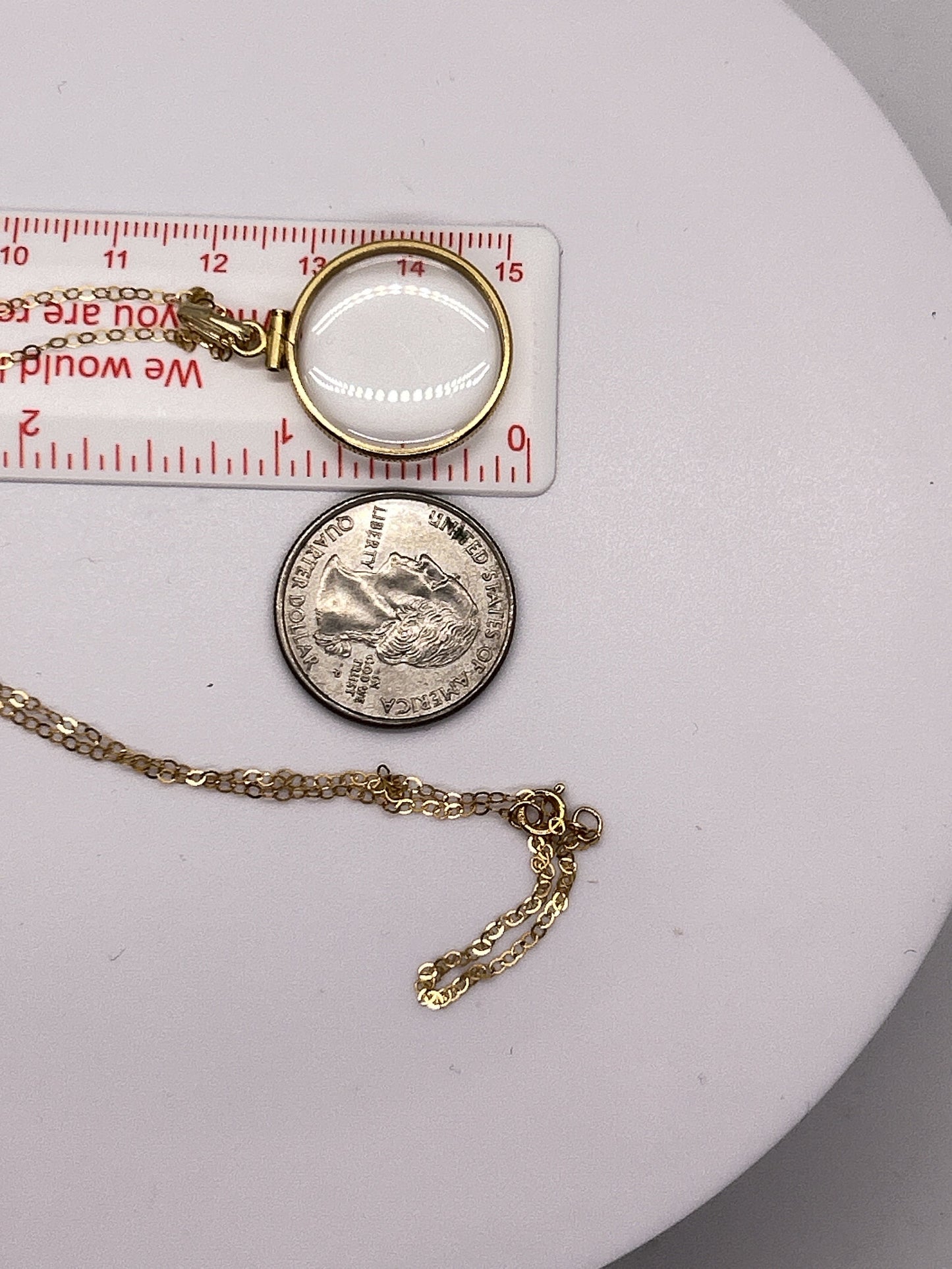 Solid 14k gold Empty large 21.5 mm Handmade shaker Locket w/ FREE small SCREW DRIVER waiting for your little treasures, with chain