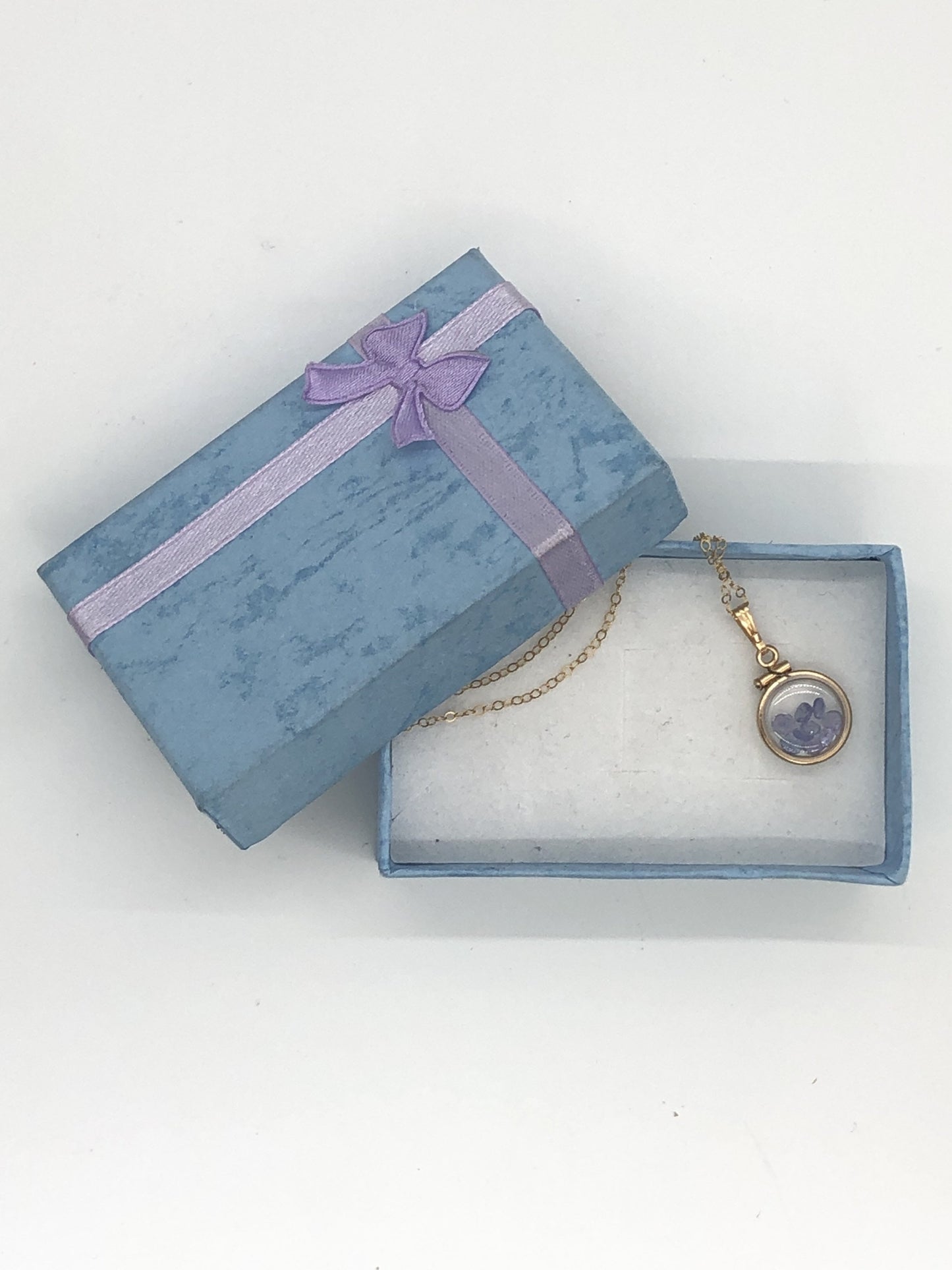Diminutive Tanzanite Shaker Locket 14k GF or Silver with beautiful December Birthstone, .9TCW round cut gems