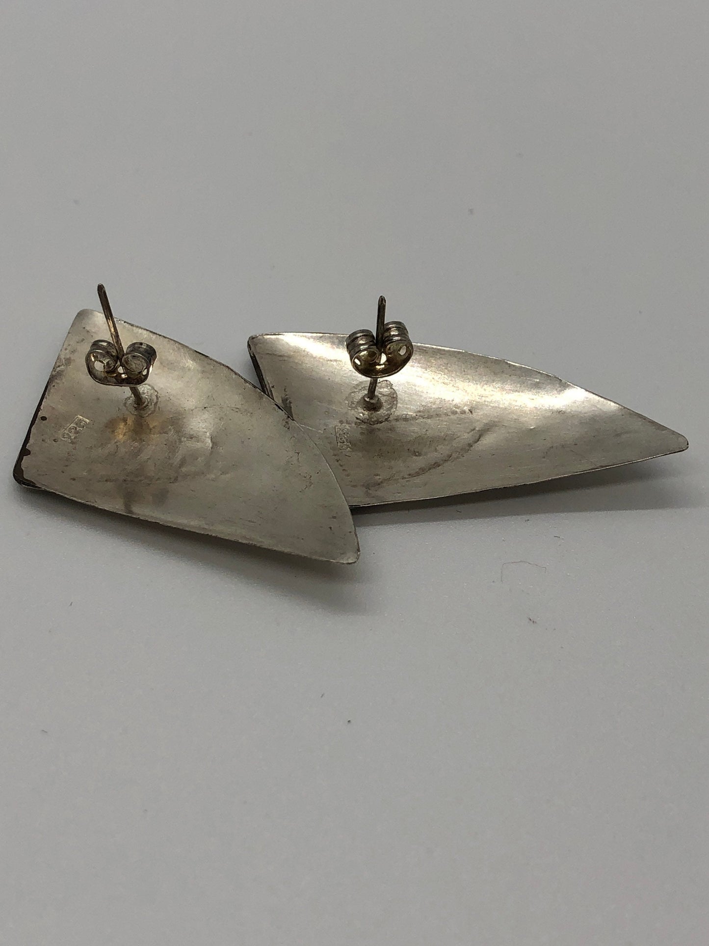 Vintage Handmade Sterling Silver and Gold Wash Earrings Indonesia, Vintage old stock, Beautiful