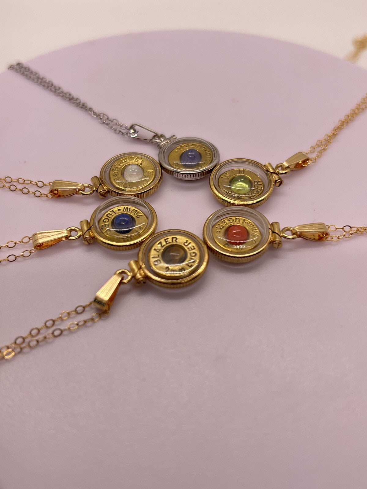 Customizable Handmade 9mm bullet 14k gold filled bullet locket GEMS UNIQUE