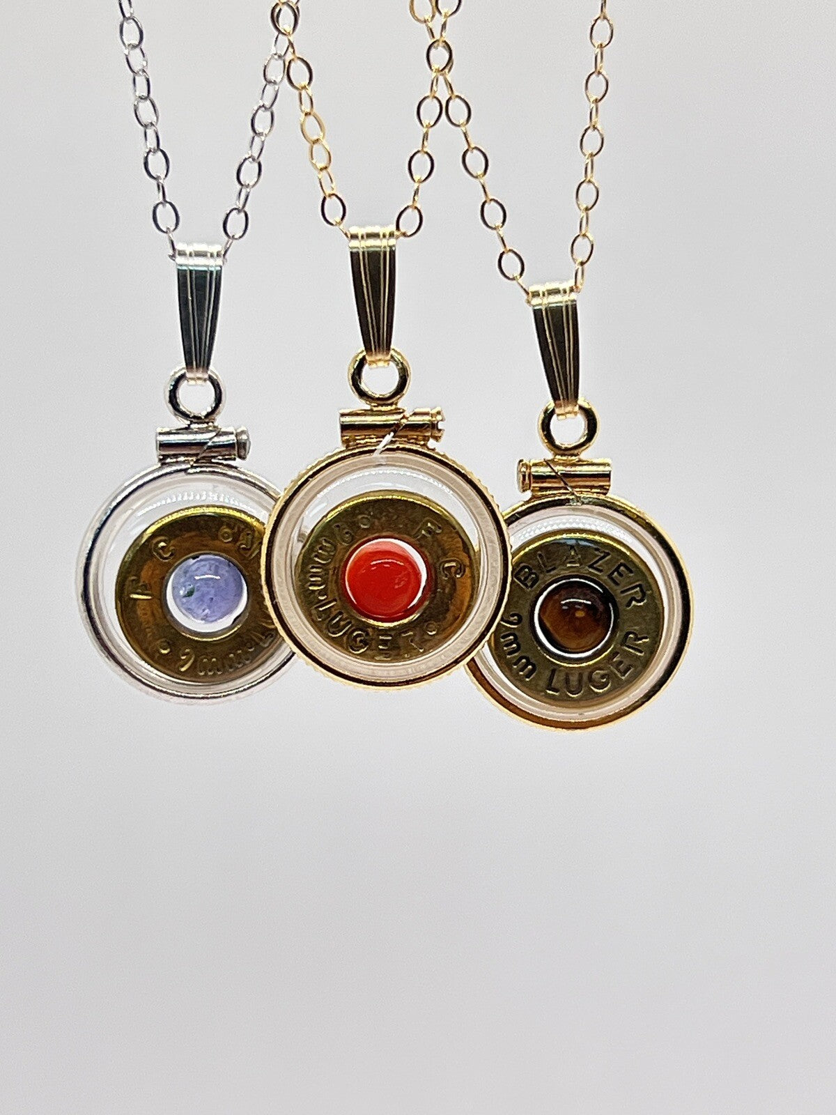 Customizable Handmade 9mm bullet 14k gold filled bullet locket GEMS UNIQUE