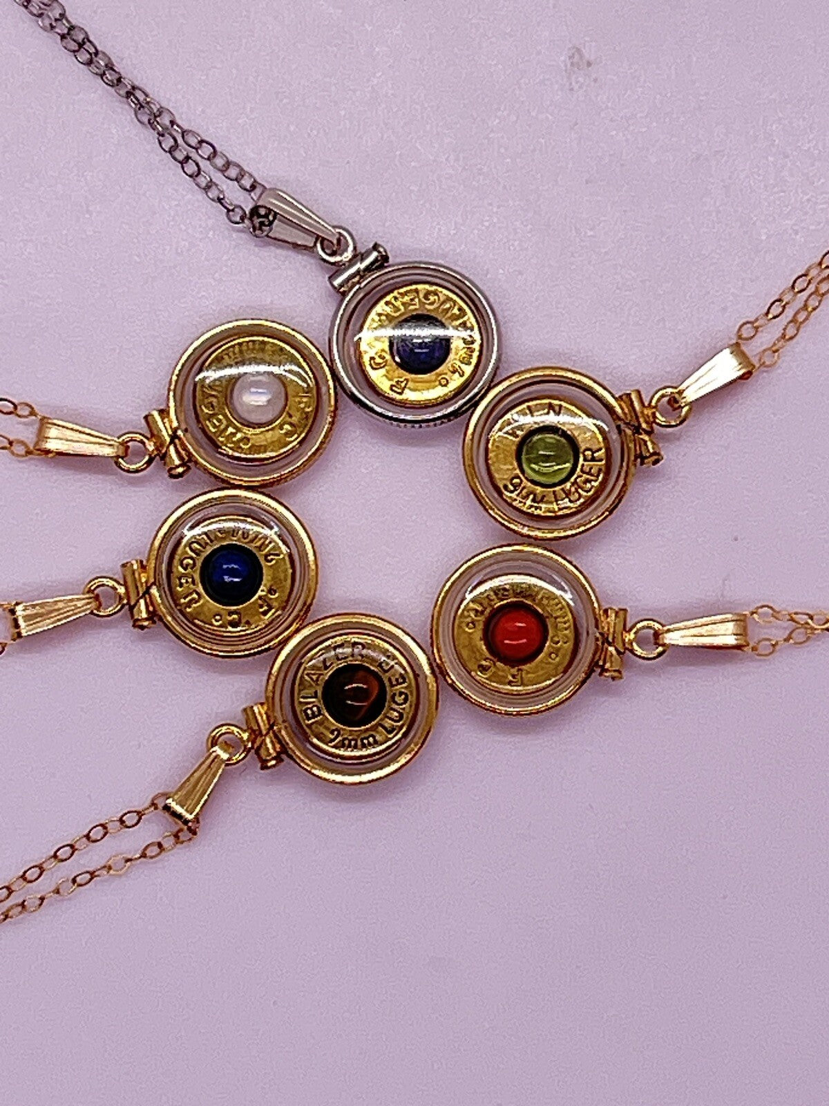 Customizable Handmade 9mm bullet 14k gold filled bullet locket GEMS UNIQUE