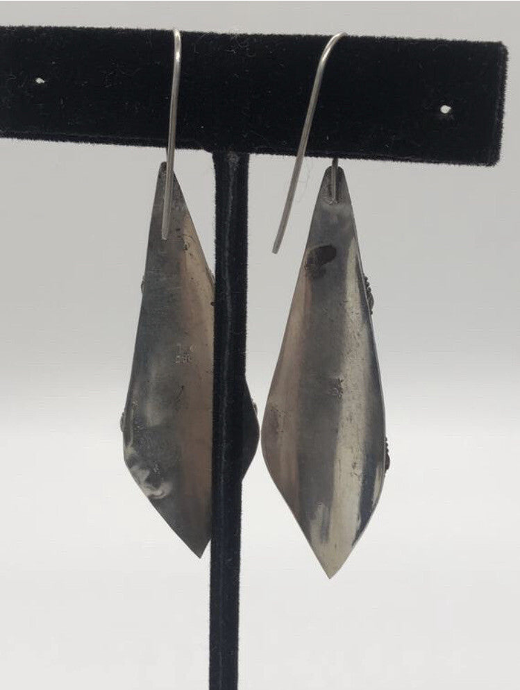 Handmade Sterling silver & 18k gold wash Earrings Indonesia, Vintage old stock