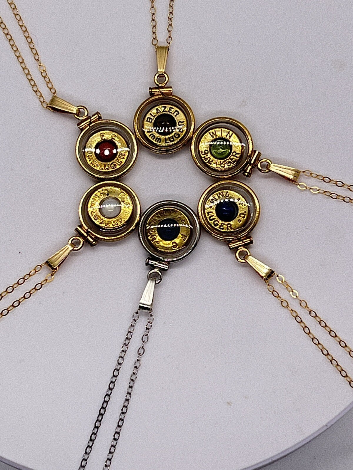 Customizable Handmade 9mm bullet 14k gold filled bullet locket GEMS UNIQUE